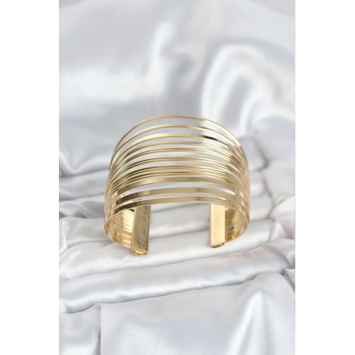 BFS Gold Renk Pirinç Kaburga Model Kadın Bileklik