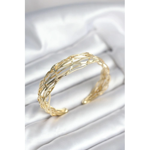 BFS Gold Renk Pirinç Vintage Kadın Bileklik