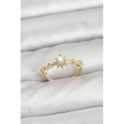 BFS Gold Renk Pirinç Yıldız Model Kadın Yüzük