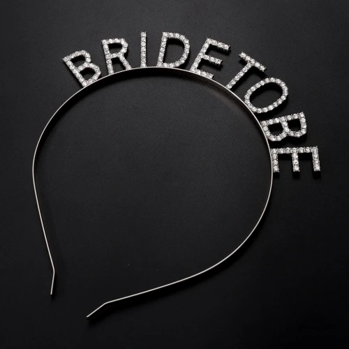 BFS  Gümüş Kaplama Kristal Taşlı Bride To Be Gelin Tacı 16x17 cm