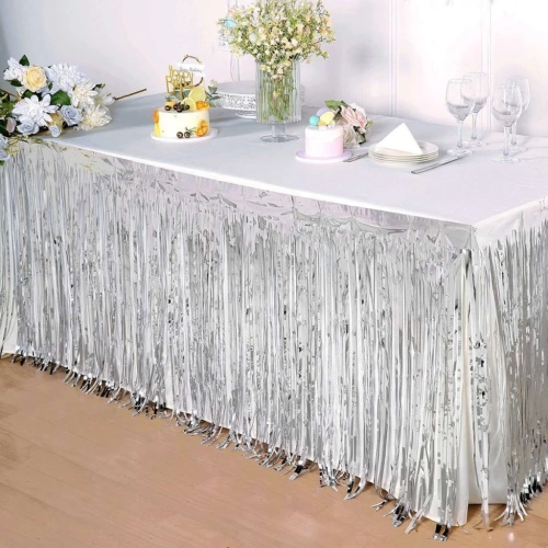 BFS  Gümüş Metalize Masa Eteği 275x75 cm – Kendinden Yapışkanlı