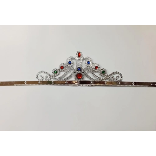 BFS   GümüşRenkPlastikPrensesTacıKraliçeTacı60cm