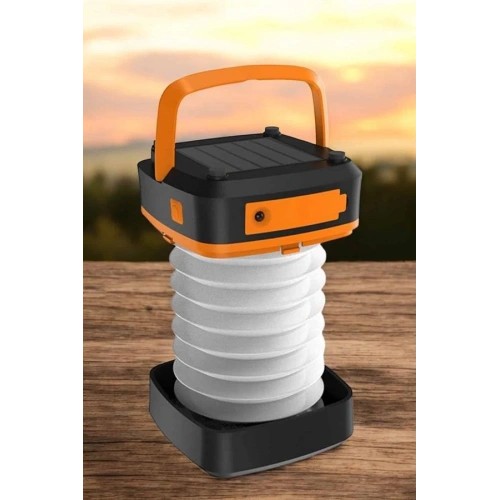 BFS Güneş Enerjili Led Lamba Kamp Lambası Katlanabilir Lamba USB Şarjlı