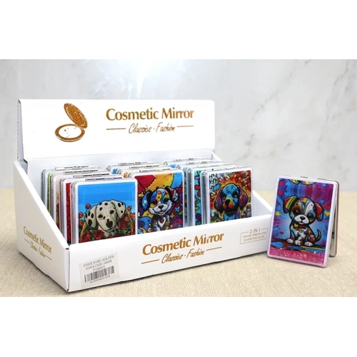 BFS Hareketli Sulu Detaylı Köpek Figürlü El Aynası Alk4578