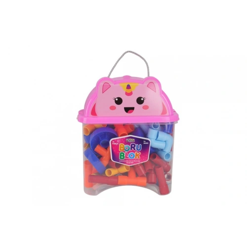 BFS HC1044 HAYVAN FİGÜRÜ KAPAKLI KAPTA 72 PARÇA BORU LEGO