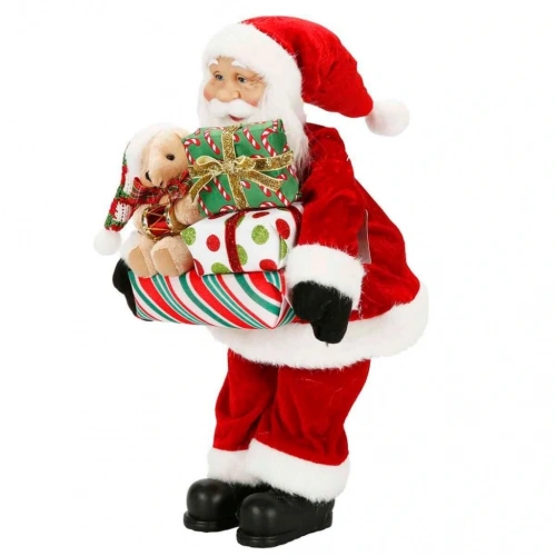 BFS Hediye Paketi Taşıyan Noel Baba Dekoratif Biblo 45 cm