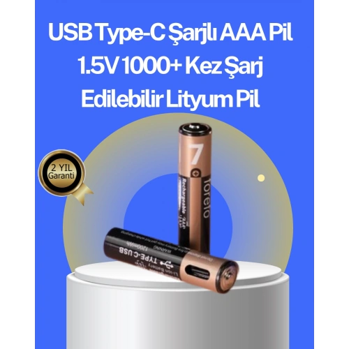 BFS Hızlı Şarj Teknolojili USB Şarjlı AAA Pil – 40 Dakikada Tam Şarj
