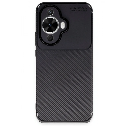 BFS  Huawei Nova 12S Kılıf Auto Focus Karbon Kapak - Siyah