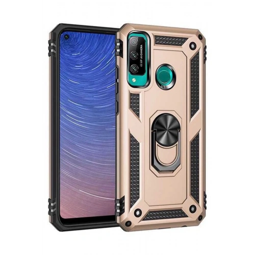 BFS  Huawei P40 Lite E Kılıf Sofya Yüzüklü Silikon Kapak - Gold