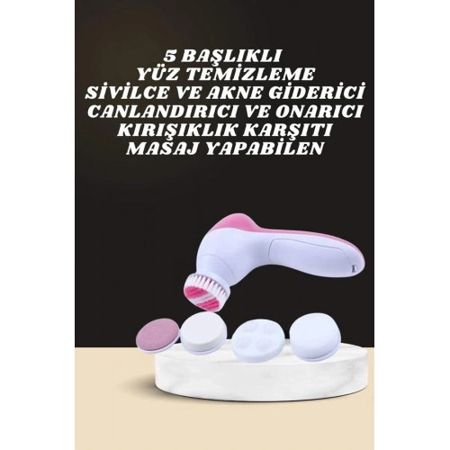 BFS İkili Cilt Bakım Seti 5 Başlıklı Yüz Temizleme ve Masaj Aleti Canlandırıcı ve Onarıcı