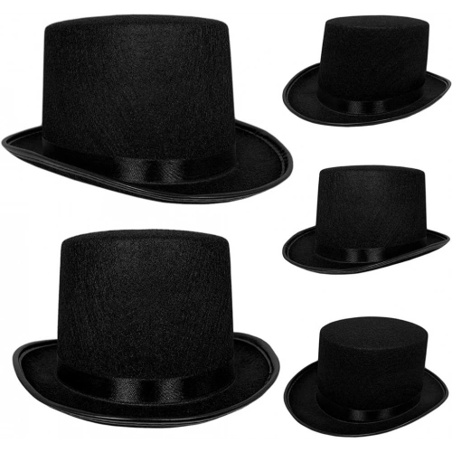 BFS   İkinci Kalite Yetişkinler İçin Siyah Renk Ringmaster Sihirbaz Şapkası Fötr Şapka 15 cm