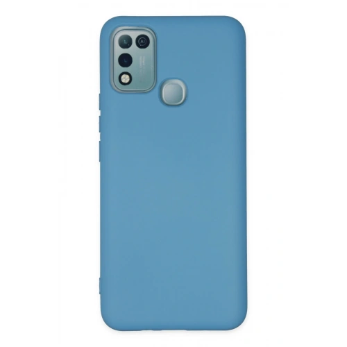 BFS  İnfinix Hot 10 Play Kılıf Nano içi Kadife Silikon - Mavi