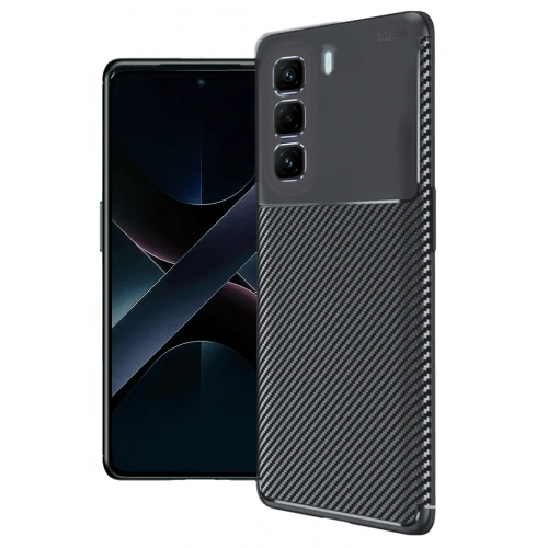 BFS  İnfinix Hot 50 4G Kılıf Auto Focus Karbon Kapak - Siyah