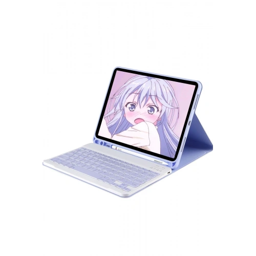 BFS iPad 10.2 (9.nesil) Kılıf KC01 Smart Klavyeli Tablet Kılıfı - Lila