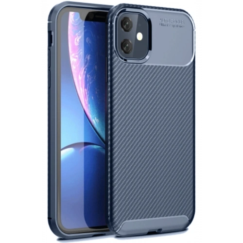 BFS  iPhone 11 Kılıf Auto Focus Karbon Kapak - Lacivert