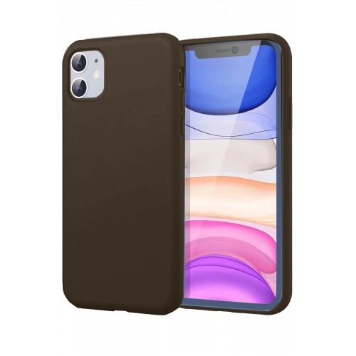 BFS  iPhone 11 Kılıf First Silikon - Kahverengi