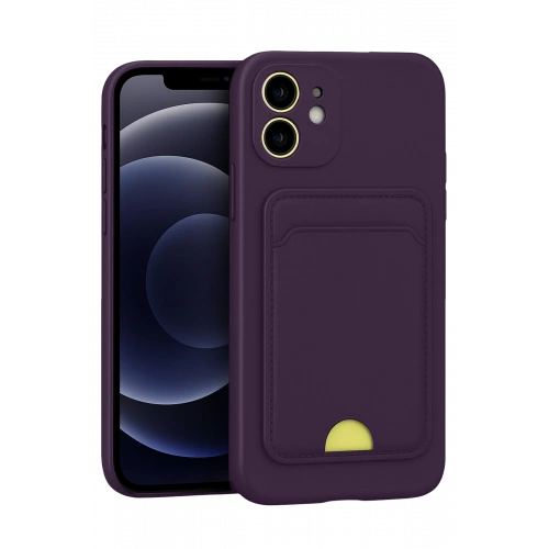 BFS  iPhone 11 Kılıf Kelvin Kartvizitli Silikon - Derin Mor