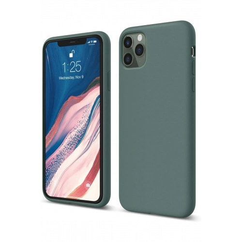 BFS  iPhone 11 Pro Kılıf First Silikon - Koyu Yeşil