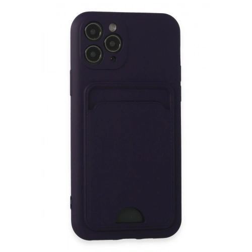 BFS  iPhone 11 Pro Kılıf Kelvin Kartvizitli Silikon - Derin Mor