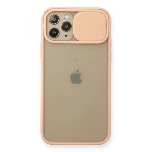 BFS  iPhone 11 Pro Kılıf Palm Buzlu Kamera Sürgülü Silikon - Pembe