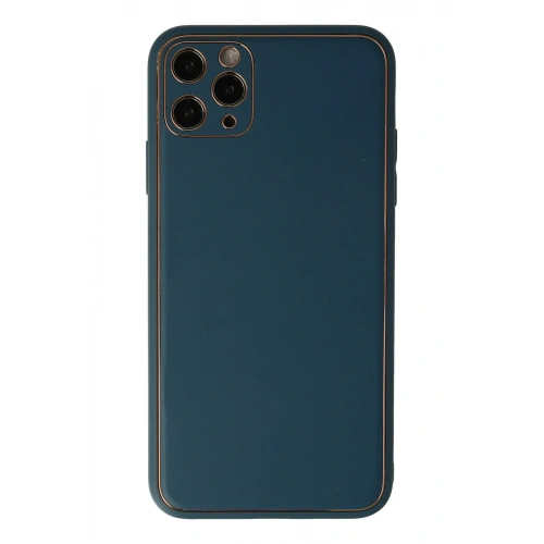 BFS  iPhone 11 Pro Max Kılıf Coco Deri Silikon Kapak - Mavi