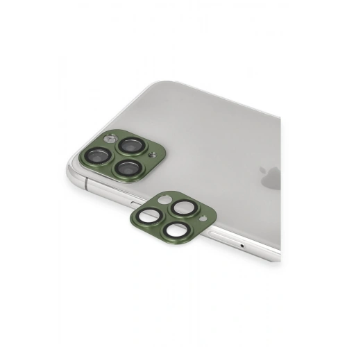 BFS  iPhone 11 Pro Max Pers Alüminyum Kamera Lens - Yeşil