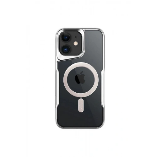 BFS  iPhone 12 Kılıf Boyi Magsafe Silikon Kapak - Gümüş