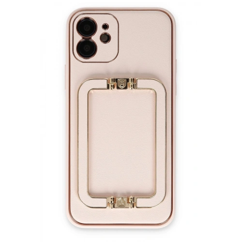 BFS  iPhone 12 Kılıf Coco Elit Kapak - Pudra