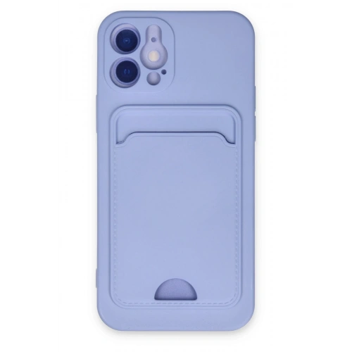 BFS  iPhone 12 Kılıf Kelvin Kartvizitli Silikon - Lila