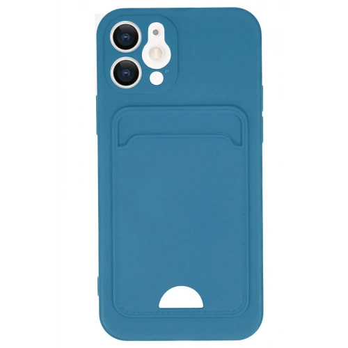 BFS  iPhone 12 Kılıf Kelvin Kartvizitli Silikon - Mavi