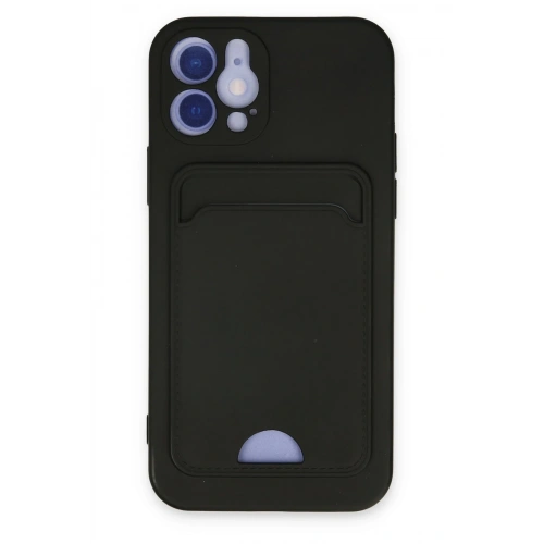 BFS  iPhone 12 Kılıf Kelvin Kartvizitli Silikon - Siyah