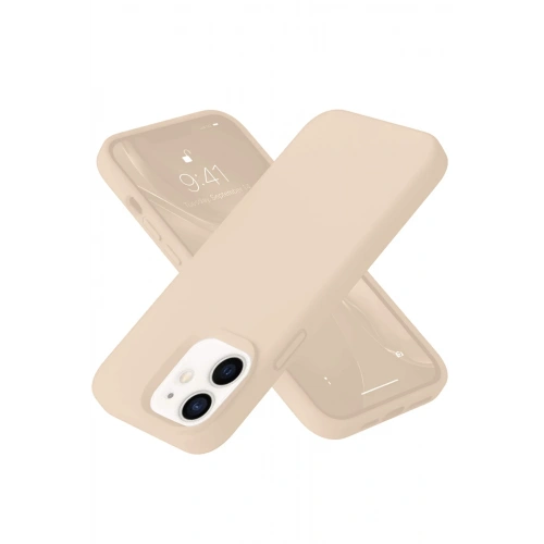 BFS  iPhone 12 Kılıf Nano içi Kadife Silikon - Pudra