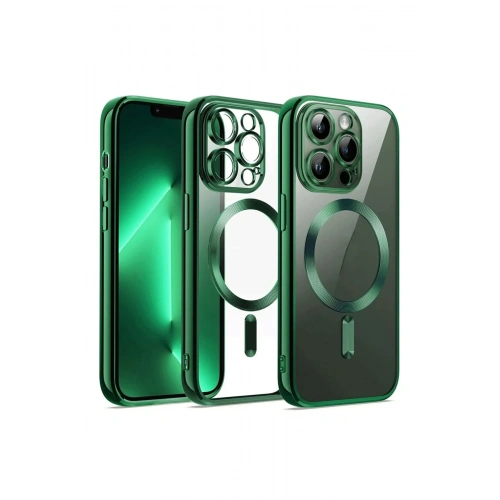 BFS  iPhone 12 Pro Kılıf Kross Magneticsafe Kapak - Koyu Yeşil