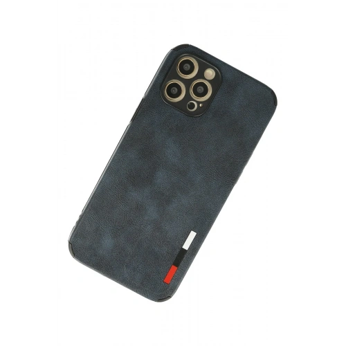 BFS  iPhone 12 Pro Kılıf Loop Deri Silikon - Lacivert