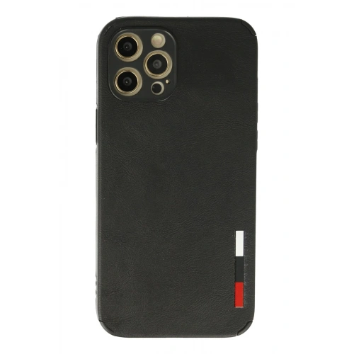 BFS  iPhone 12 Pro Max Kılıf Loop Deri Silikon - Siyah