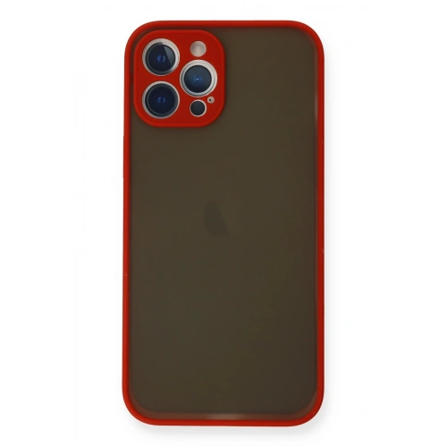 BFS  iPhone 12 Pro Max Kılıf Montreal Silikon Kapak - Kırmızı