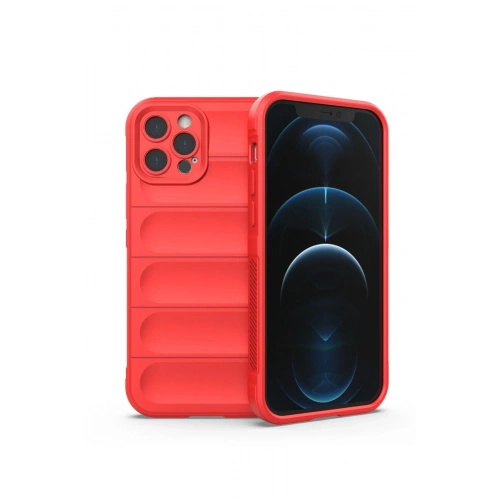 BFS  iPhone 12 Pro Max Kılıf Optimum Silikon - Kırmızı