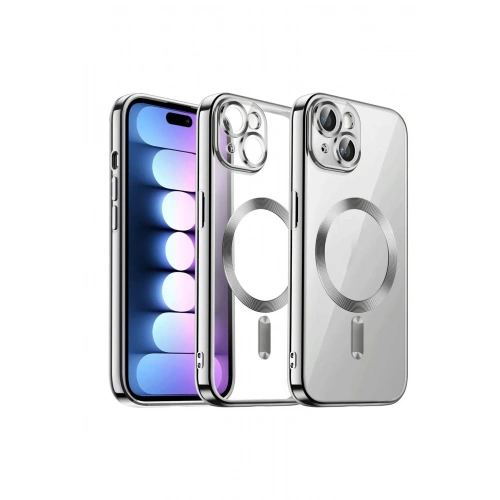 BFS  iPhone 13 Kılıf Kross Magneticsafe Kapak - Gümüş