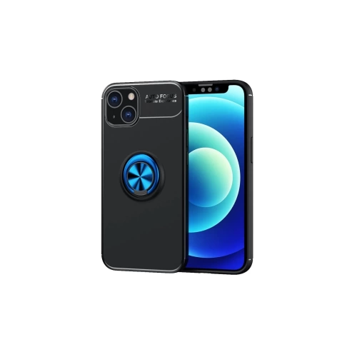 BFS iPhone 13 Kılıf Range Yüzüklü Silikon - Siyah-Mavi