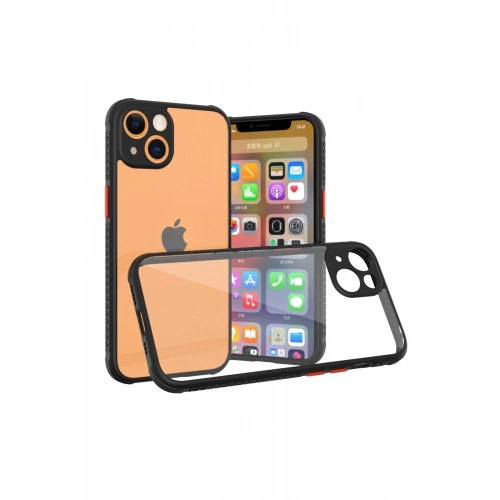 BFS  iPhone 13 Mini Kılıf Miami Şeffaf Silikon - Siyah