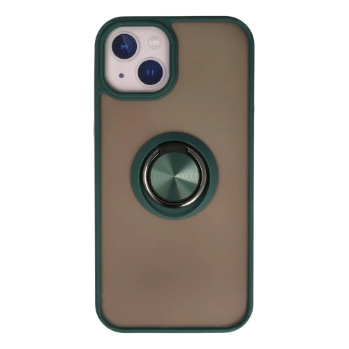 BFS iPhone 13 Mini Kılıf Montreal Yüzüklü Silikon Kapak - Yeşil
