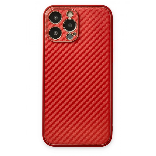 BFS  iPhone 13 Pro Kılıf Coco Karbon Silikon - Kırmızı