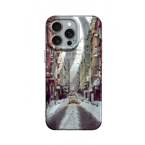 BFS  iPhone 13 Pro Kılıf Crew Desenli Kapak - Galata Kulesi