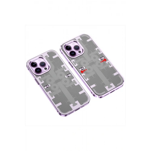 BFS  iPhone 13 Pro Kılıf Mekanik Bumper Kapak - Derin Mor