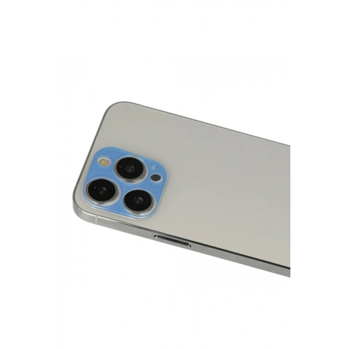 BFS  iPhone 13 Pro Max Rainbow Kamera Lens Koruma Cam - Mavi