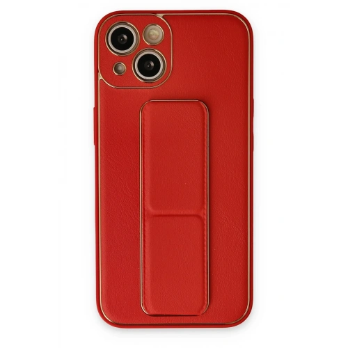 BFS  iPhone 14 Kılıf Coco Deri Standlı Kapak - Kırmızı