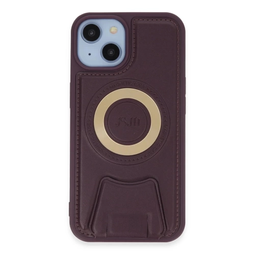 BFS iPhone 14 Kılıf Merkür Magneticsafe Standlı Kapak - Derin Mor