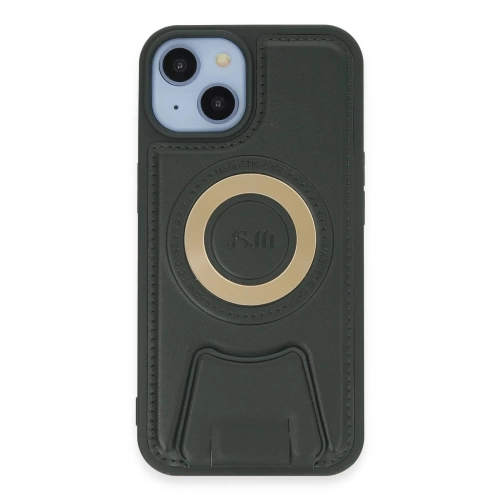BFS iPhone 14 Kılıf Merkür Magneticsafe Standlı Kapak - Koyu Yeşil