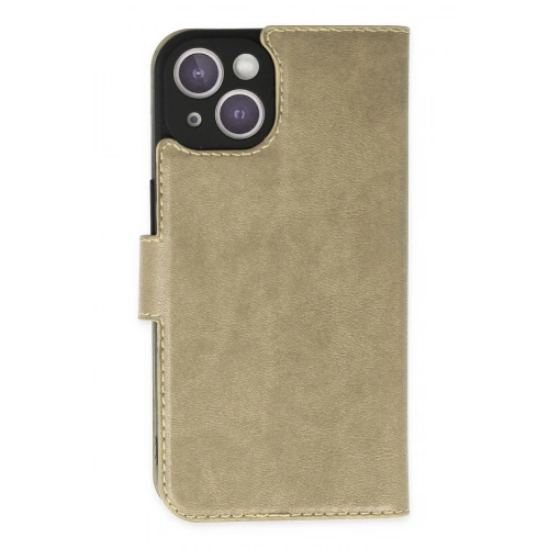 BFS  iPhone 14 Kılıf Trend S Plus Kapaklı Kılıf - Gold