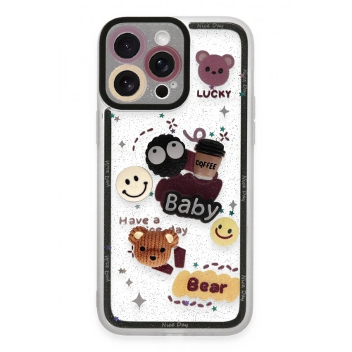 BFS  iPhone 14 Pro Kılıf Sweet Desenli Silikon Kapak - Sarı